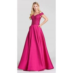 Ellie Wilde- Grad Prom Dress- Hot Pink in color- NWT- Size 12